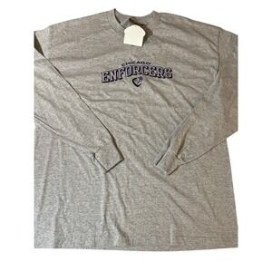 XFL‎ Chicago enforcers gray long sleeve T-shirt 2xl Embroidered Lettering NOS